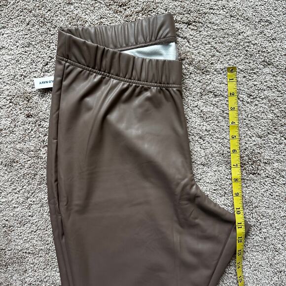 NEW Old Navy Faux-Leather Leggings High-Waisted Vegan Sedimentary Tan Women's XL - Picture 10 of 11